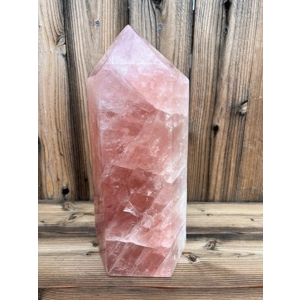 33.2 Lb. Large Rose Quartz Obelisk. 14.9 Inches Tall. Polished Rose Quartz Crystal Point Home Decor.