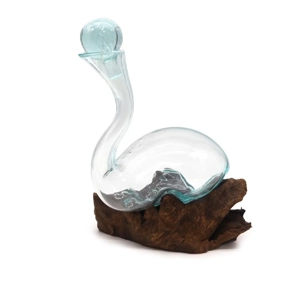 1x Molten Glass on Wood - Wine Decanter