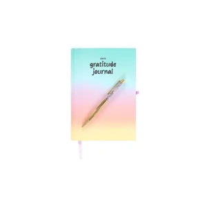 Multicoloured Gratitude Journal with Amethyst Pen