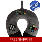 Relaxeazzz Plush Memory Foam Travel Pillow - Game Over