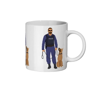 Policeman With police Dog Ceramic Mug 11oz