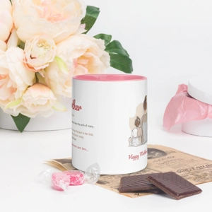 Mothers Day Ceramic Mug with Inside pink colour