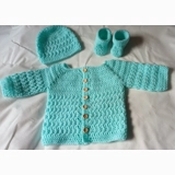 Baby Cardigan, Hat & Booties Set