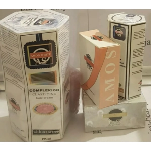 AMOS WHITE SUPER COMPLEXION FADE CREAM 195ML+SERUM+DAY & NIGHT CREAM+2 SOAP 5pcs