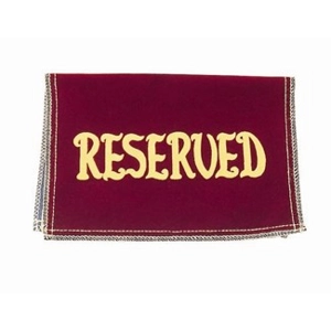 RESERVED - Velvet Reserved Seat Signs
