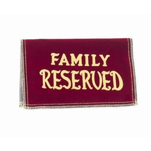 FAMILY - Velvet Reserved Seat Signs