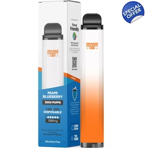 10ml Orange County CBD Vape pen Miami Blueberry 3500 Puff,..