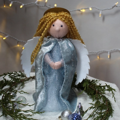 Angel Tree Topper Sewing Kit Frost Blue Gown