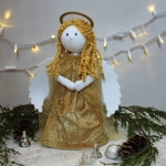 Christmas Sock Angel Sewing Kit in Gold Gown