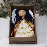 Handmade Angel with Renaissance Style Detail & Reversible Wings, Holiday Decor or Tree Topper, OOAK,