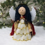 Handmade Angel with Renaissance Style Detail & Reversible Wings, Holiday Decor or Tree Topper, OOAK,