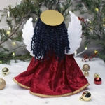 Handmade Angel with Renaissance Style Detail & Reversible Wings, Holiday Decor or Tree Topper, OOAK,