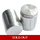 Aluminium-finished 12x17mm knob - silver