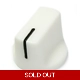 Davies 1510-Style Knob, push fit - White