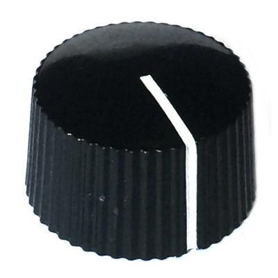 20mm Low Profile Knurled Plastic Knob - Black