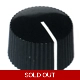 20mm Low Profile Knurled Plastic Knob - Black
