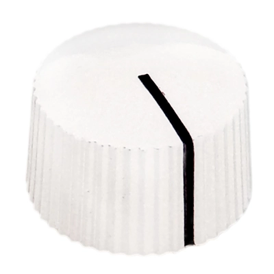 20mm Low Profile Knurled Plastic Knob - White