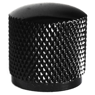 Metal Dome Knob - Knurled, Black