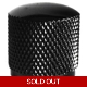 Metal Dome Knob - Knurled, Black