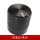 15mm Knurled Black Aluminium Push Fit knob