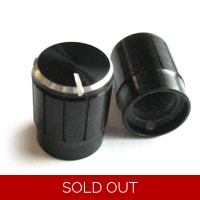 Aluminium-finished 12x17mm knob -..