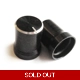 Aluminium-finished skirted 14x17mm knob - black