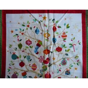 Stocking tree Advent panel in cream