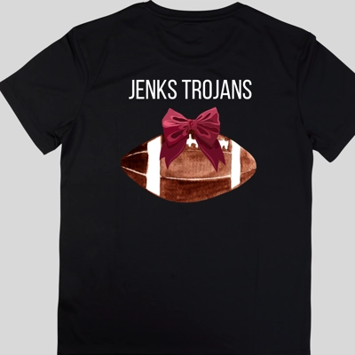 Short Sleeve Maroon Bow with Football