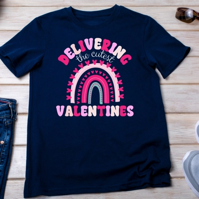 Short Sleeve - We deliver the cutest Valentines - Rainbows Short Sleeve - We deliver the cutest Valentines - Rainbows