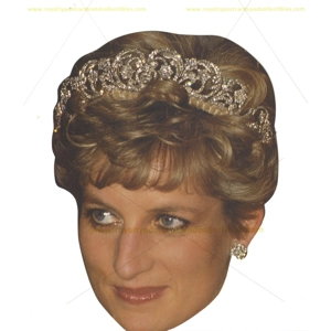 Große Postkarte Prinzessin Diana mit Tiara - in Form ihres Kopfes