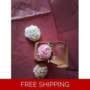 Handcrafted peony candles