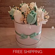 Handcrafted Floral Candle Arrangement