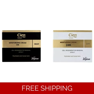 Cien Gold 24k Day and Night Cream Cell Regenerating Skin Hydrated and Toned 50ml