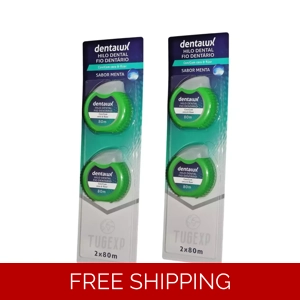 2 Pack Dentalux Dental Floss With Fluoride Waxed 2 x 80m