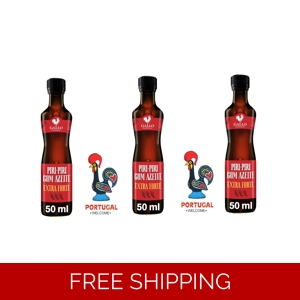 3 x Portugal Extra Hot Sauce Piri Piri with Olive Oil Gallo 50ml (1.69oz) STRONG