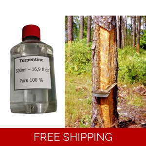 Turpentine 500 ml ( 16,9 fl. oz ) 100% Pure Gum Spirits of Turpentine Pine