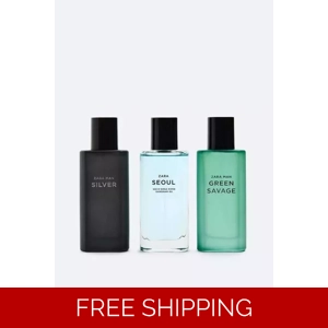 Zara Man Silver & Green Savage & Seoul 3 x 40ml Set 3 X 1.35 oz Perfume New