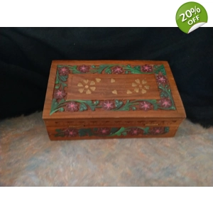 Wooden Jewelry box, Hand painted
