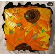 Sun flower hand painted basket