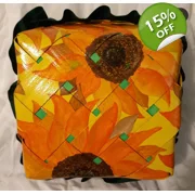 Sun flower hand painted basket