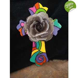 Hand Painted Wooden Cross