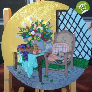 Hand painted floral decorative plate signed