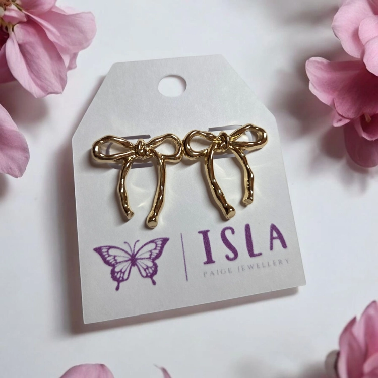 Gold bow studs