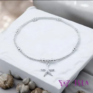 Silver starfish beaded ..