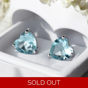 Blue heart studs