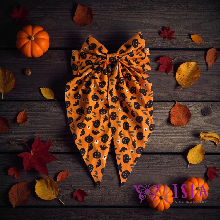 Large Halloween hair bow