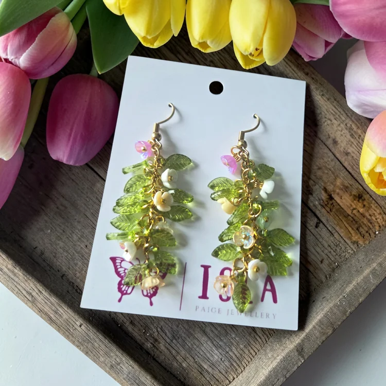Flowers drop earrings