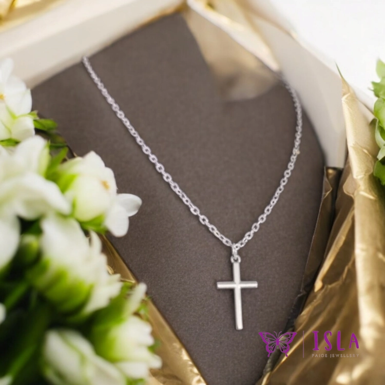 Silver Cross Necklace related image