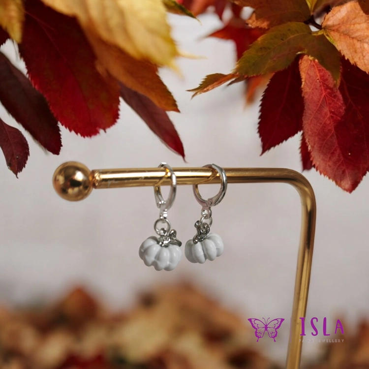 Pumpkin huggie hoops