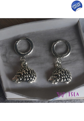Hedgehog hoop earrings